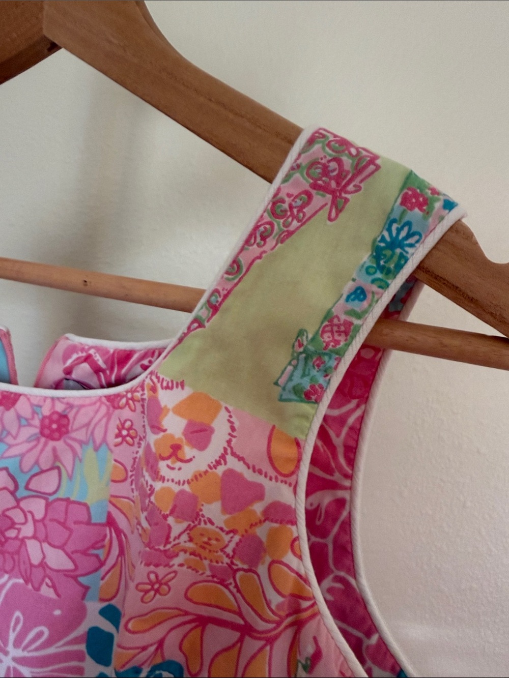 Lilly Pulitzer 💗Colorblock Patchwork Sleeveless Shift Dress - Pink, Blue & Green - Picture 11 of 15